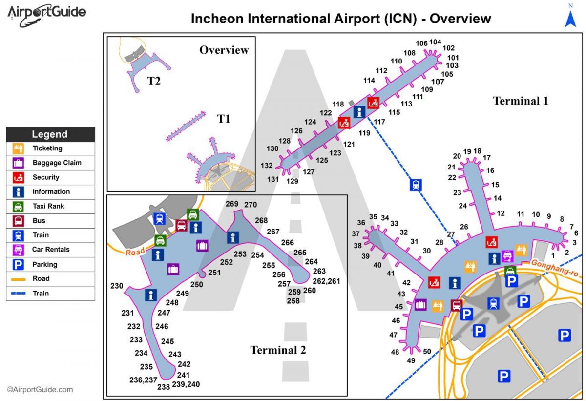Kaart van de luchthaven van Seoel